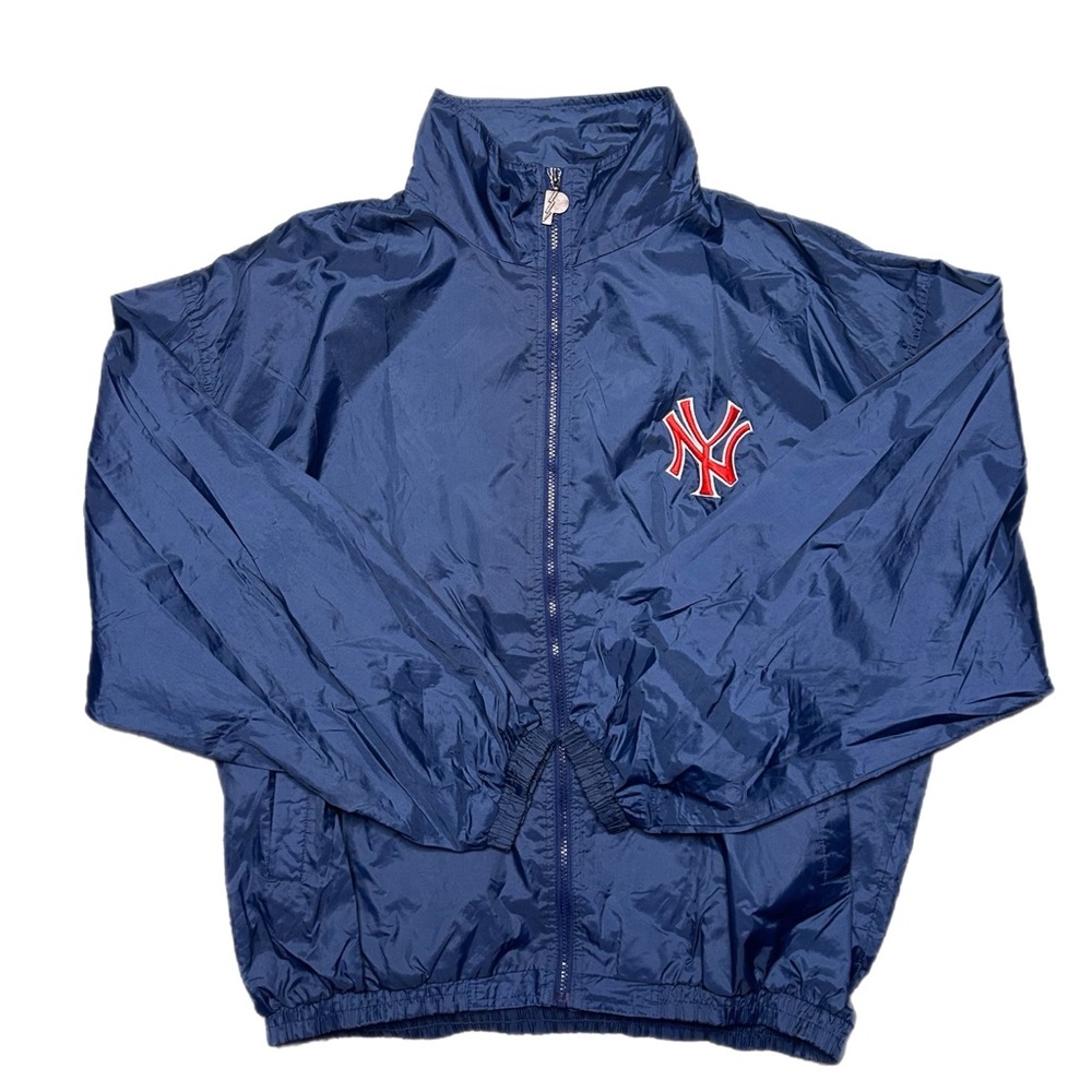 Vintage Pro Player Navy Windbreaker with Red and White NY  Logo